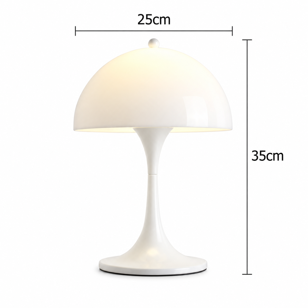 Lampada da tavolo Panthella – Lampada da tavolo a fungo Mid-Century con luce soffusa diffusa