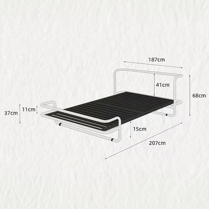 Bauhaus-style Kromvik Stainless Steel Double Bed