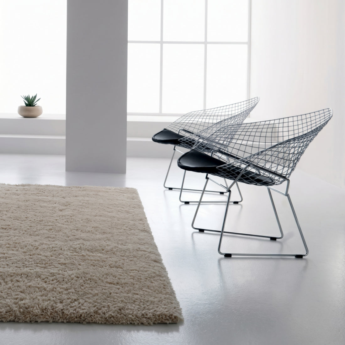 Diamond Wire Lounge Chair – Modern Mid-Century Accent Seating