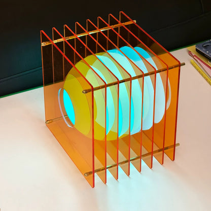 Mid-Century Layered Acrylic Table Lamp – Premium Floating Sunset Ambient Decor