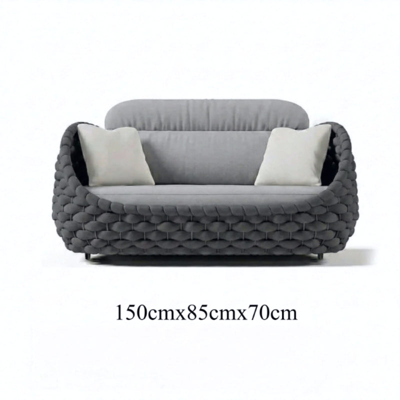 Rattan Sofa-Outdoor Wicker Patio Garden Sectional Furniture Set Loveseat for Balcony Villa