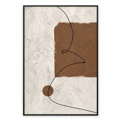 Arte da parete astratta e materica minimalista – Tela neutra con cornice in alluminio
