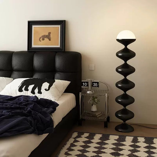 French Gourd Floor Lamp – Creative Mid-Century Design & Modern Cream Style