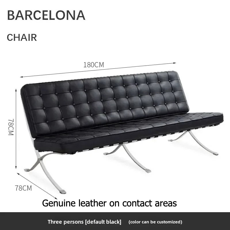 Customization Barcelona Chair – Architectural Design in Italian Leather and Stainless Steel