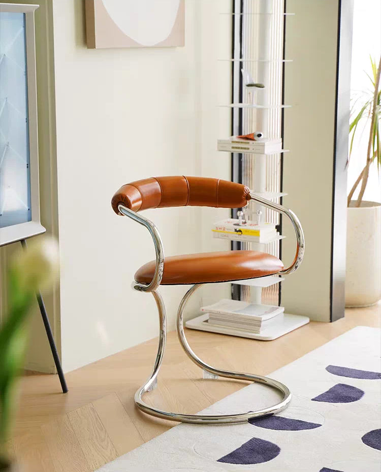 Bauhaus-Style Snake Armchair — Creative Mid-Century Design for Dining and Leisure