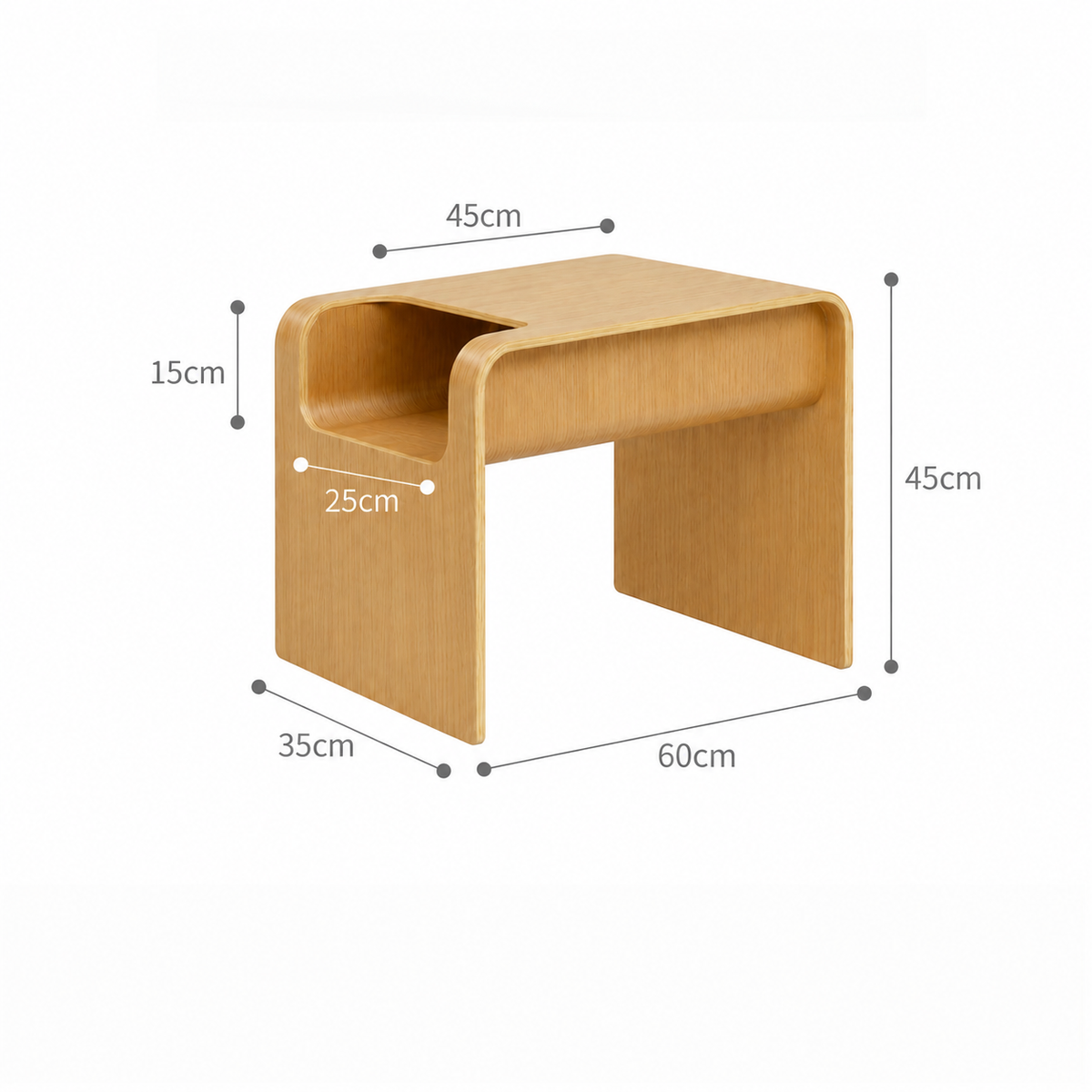 Nordic Solid Wood Sofa Side Table – Minimalist Designer Accent Table