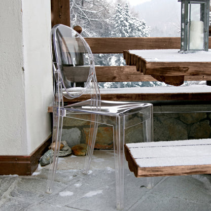 Nordic Ghost Dining Chair – Transparent Stackable Acrylic Chair