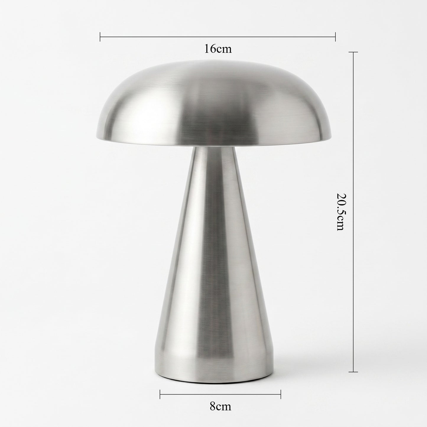 Nordic Mushroom Table Lamp – Rechargeable Stainless Steel Ambient Light