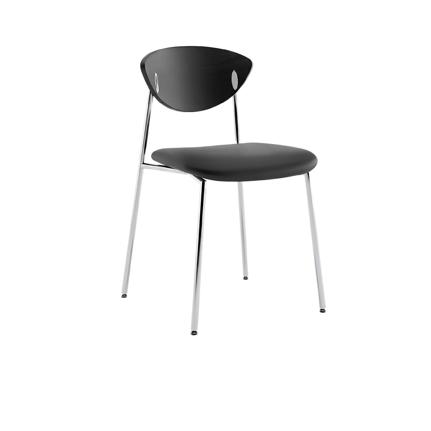 Retro Stainless Steel Lounge Chair – Mid-Century Designer Dining Seat for Cafe & Modern Home