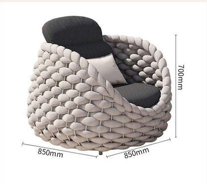 Rattan Sofa-Outdoor Wicker Patio Garden Sectional Furniture Set Loveseat for Balcony Villa