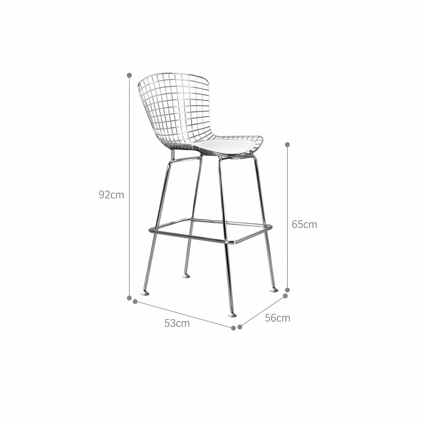Mid-Century Modern Bauhaus Dining Chair — Minimalist Designer Steel Backrest Chair for Home