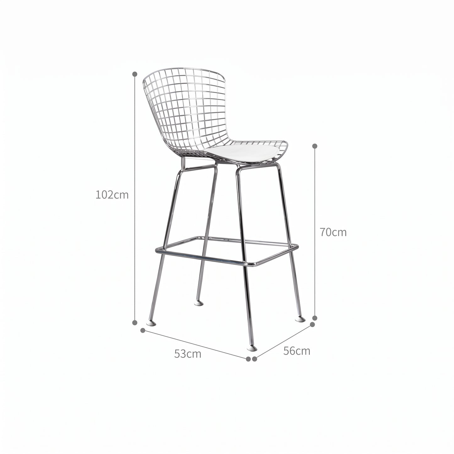 Mid-Century Modern Bauhaus Dining Chair — Minimalist Designer Steel Backrest Chair for Home