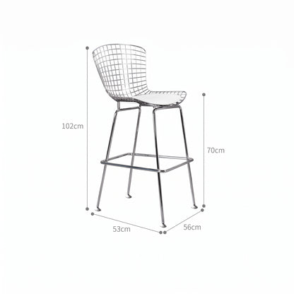 Mid-Century Modern Bauhaus Dining Chair — Minimalist Designer Steel Backrest Chair for Home