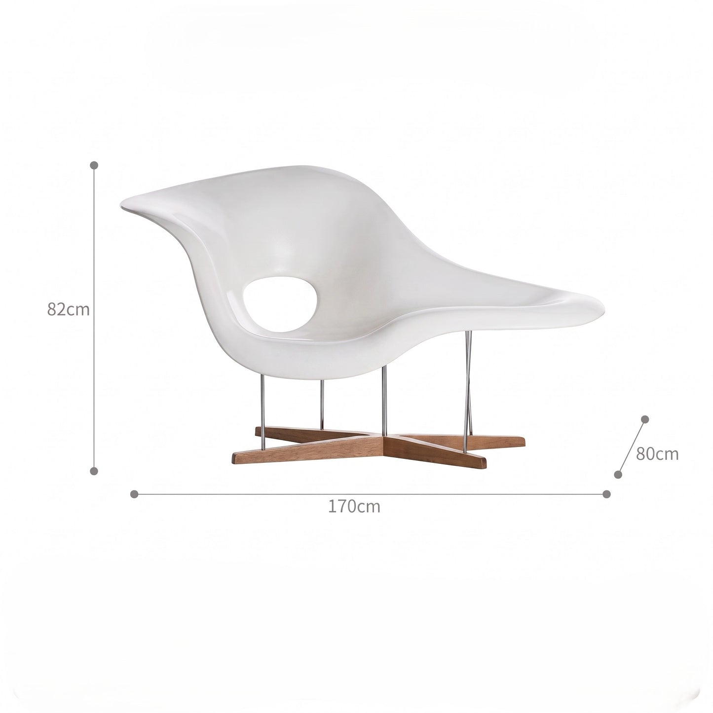 Eames-style La Chaise Replica – A Mid-Century Sculptural Masterpiece