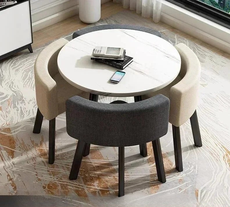 Nordic-Style Table and Chair Set with Storage-Redefining Light Luxury and Minimalism
