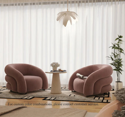 Sillón curvo de tela de diseño: un sofá elegante y cómodo 