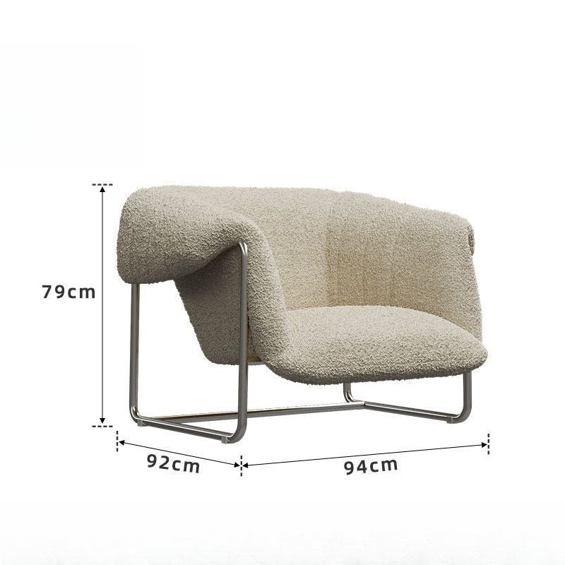 Sillón Bauhaus Bouclé — Sofá individual moderno de mediados de siglo para sala de estar