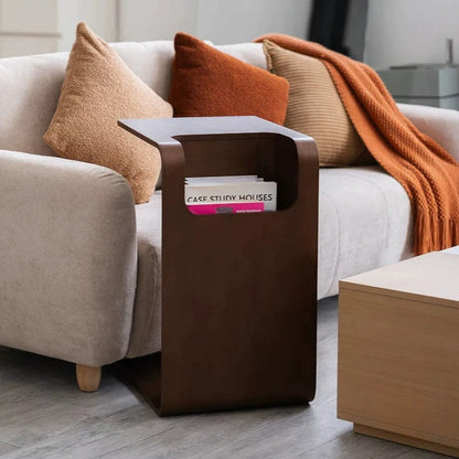 Nordic Solid Wood Sofa Side Table – Minimalist Designer Accent Table