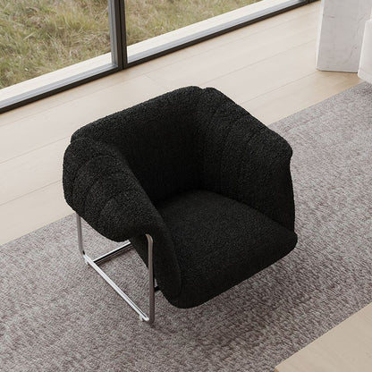 Sillón Bauhaus Bouclé — Sofá individual moderno de mediados de siglo para sala de estar