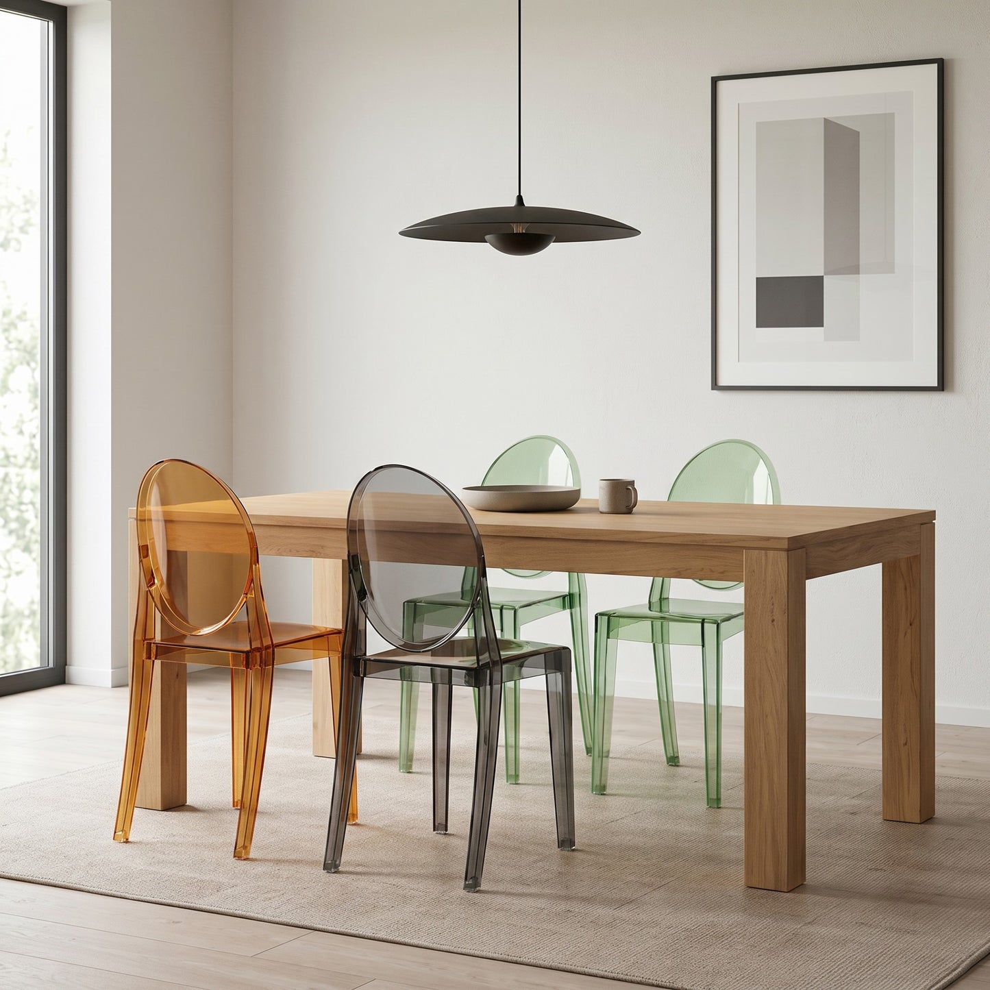 Nordic Ghost Dining Chair – Transparent Stackable Acrylic Chair
