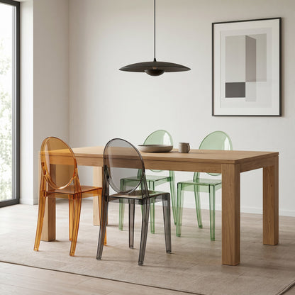 Nordic Ghost Dining Chair – Transparent Stackable Acrylic Chair