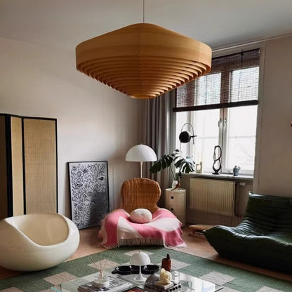 Bauhaus-Style 1003 Hans Pendant By Vaarnii– A Modern Revival of Pine Veneer & Warm Glow