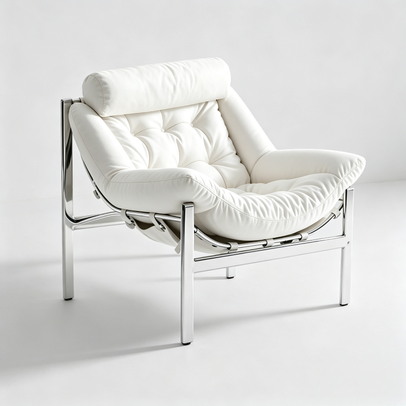 Bauhaus Style Lounge Chair Genuine Leather Designer Single Sofa