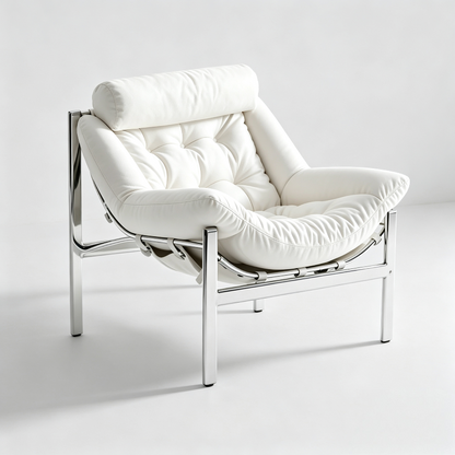 Bauhaus Style Lounge Chair Genuine Leather Designer Single Sofa