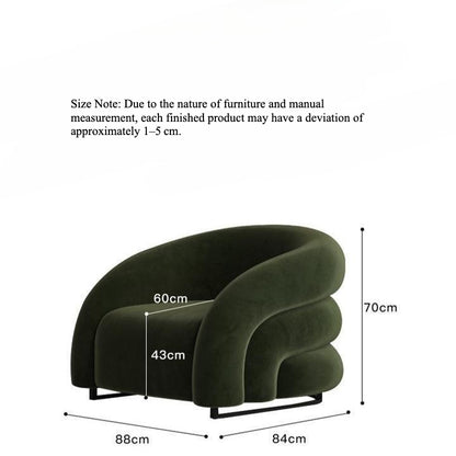 Designer Single Fabric Curved Armchair -Sleek And Comfortable Sofa