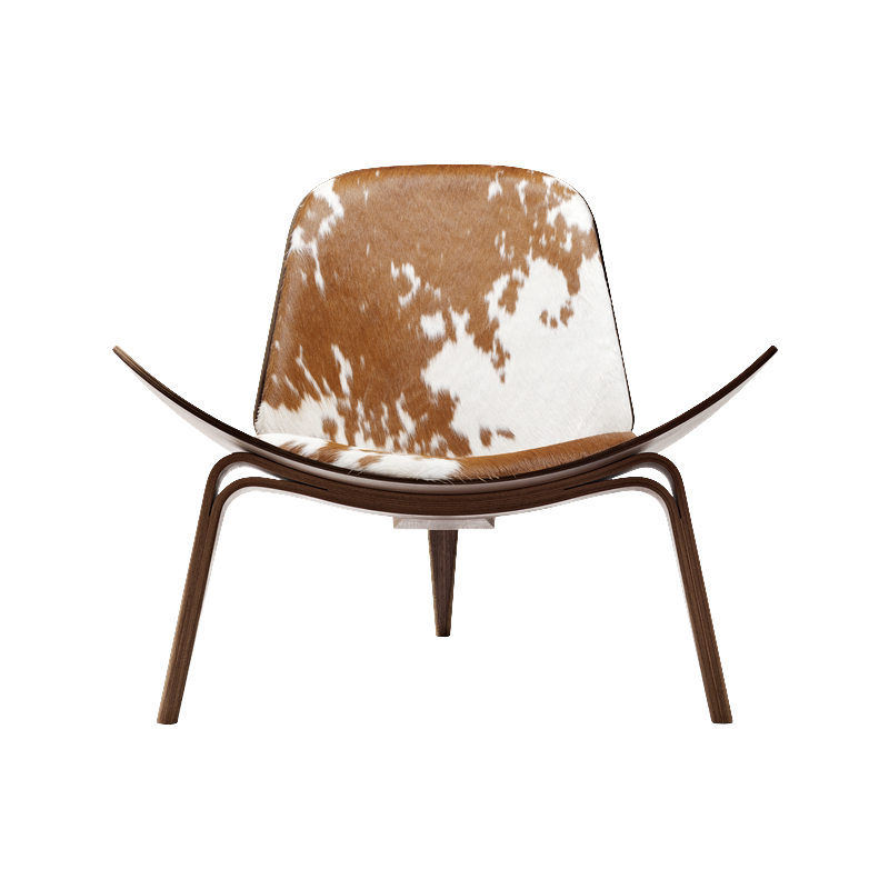 Nordic Shell Lounge Chair & Eames Dog Stool – Sculptural Mid-Century Modern Icons