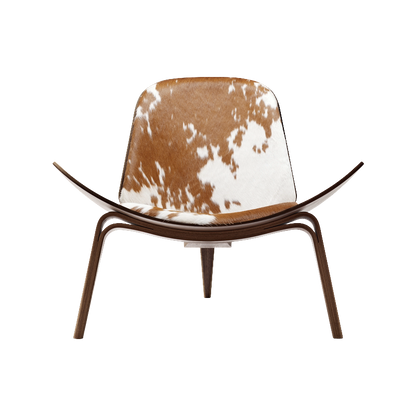 Nordic Shell Lounge Chair & Eames Dog Stool – Sculptural Mid-Century Modern Icons