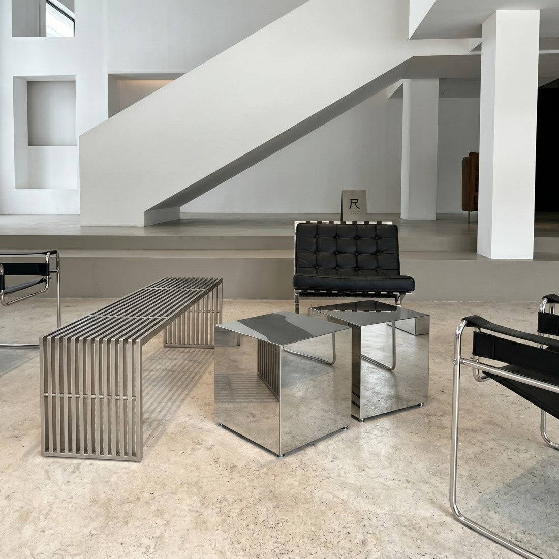 Linear Side Table – Bauhaus Stainless Steel Design