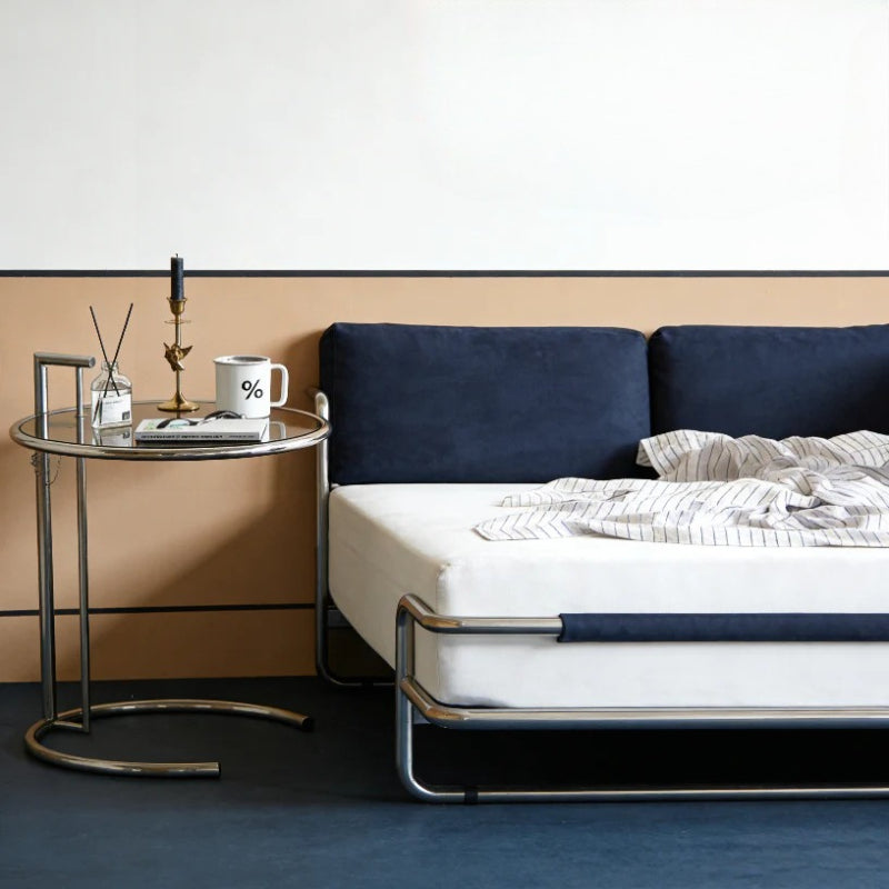 Bauhaus-style Kromvik Stainless Steel Double Bed
