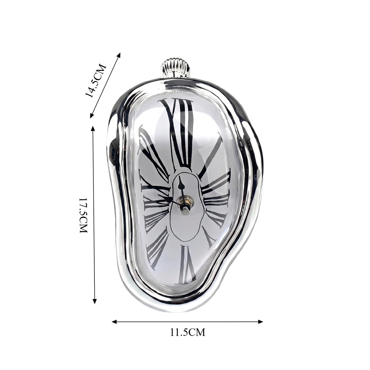 Surrealist Melting Clock – Retro Roman Numeral Desk Corner Clock for Creative Home Decor