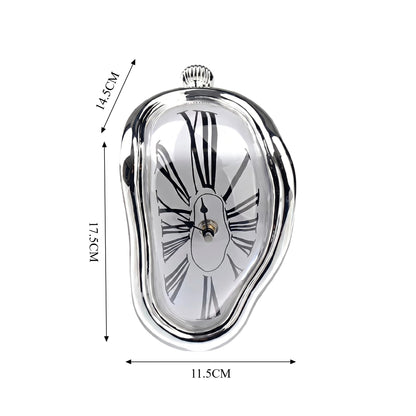Surrealist Melting Clock – Retro Roman Numeral Desk Corner Clock for Creative Home Decor