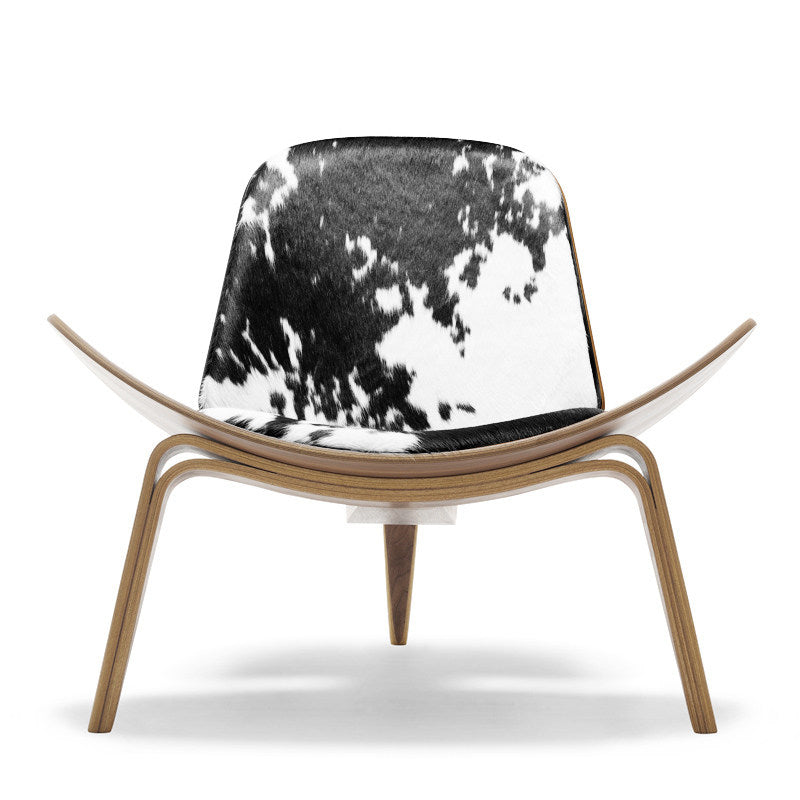 Nordic Shell Lounge Chair & Eames Dog Stool – Sculptural Mid-Century Modern Icons