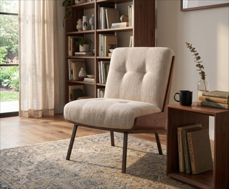 Daiki Lounge Chair – Sculptural Nordic Comfort with Architectural Elegance