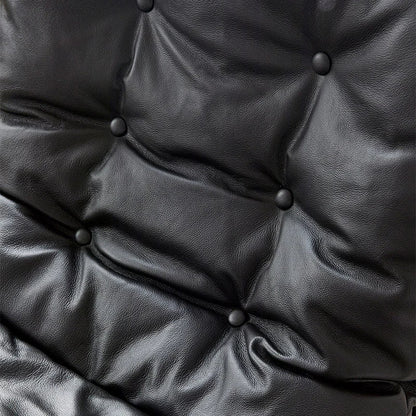 Sillón Omelette, réplica de sillón - Sillón Bauhaus de cuero italiano con respaldo ergonómico de 105° y patas de acero inoxidable