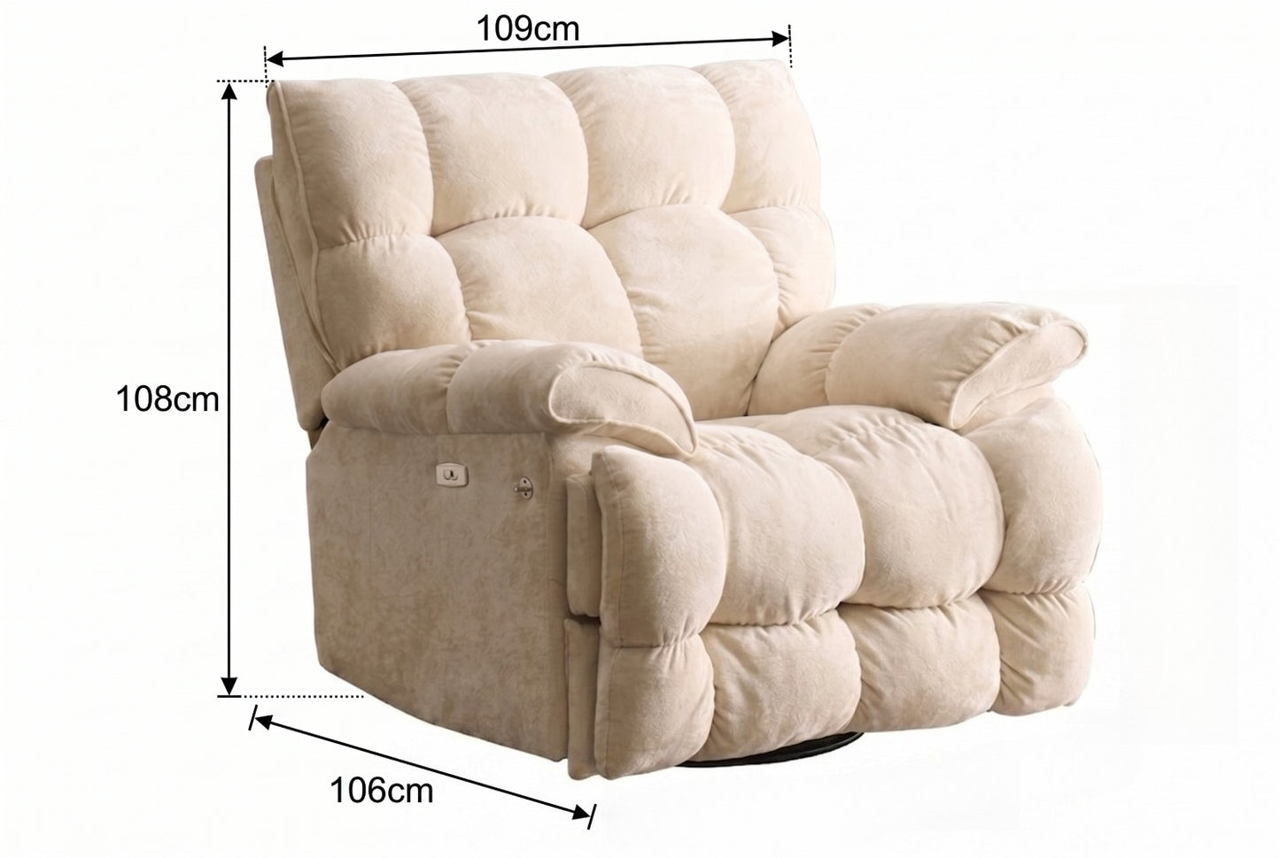CloudNest Recliner Sofa Chair – Modern Comfort Lounge with Swivel & Massage
