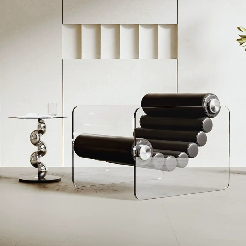 Italian Minimalist Acrylic Lounge Chair — A Transparent Fusion of Modern Design and Comfort