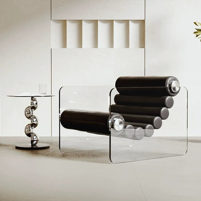Italian Minimalist Acrylic Lounge Chair — A Transparent Fusion of Modern Design and Comfort