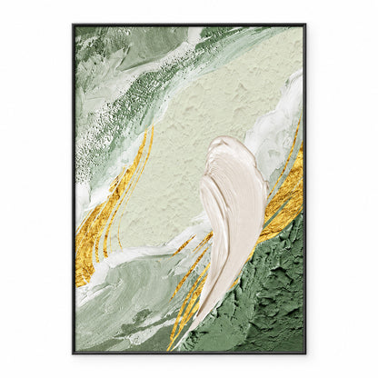 Arte da parete astratta e materica minimalista – Tela neutra con cornice in alluminio