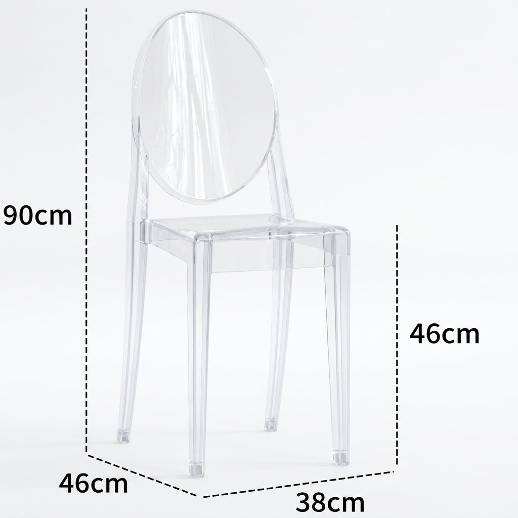 Nordic Ghost Dining Chair – Transparent Stackable Acrylic Chair