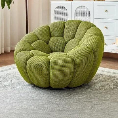 Bloom in Comfort – Pumpkin Puff Swivel Lounge Chair
