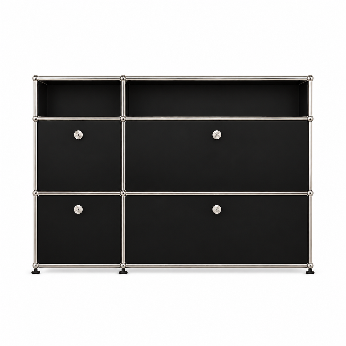 Sideboard im USM-Stil mit Colour-Blocking – Aufbewahrung im Bauhaus-Design