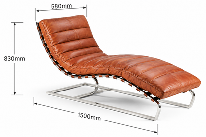 Oviedo Récamiere – Vintage-inspirierter Leder-Loungesessel