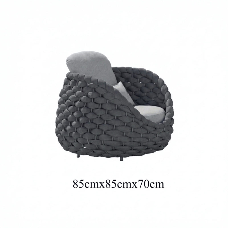 Rattan Sofa-Outdoor Wicker Patio Garden Sectional Furniture Set Loveseat for Balcony Villa