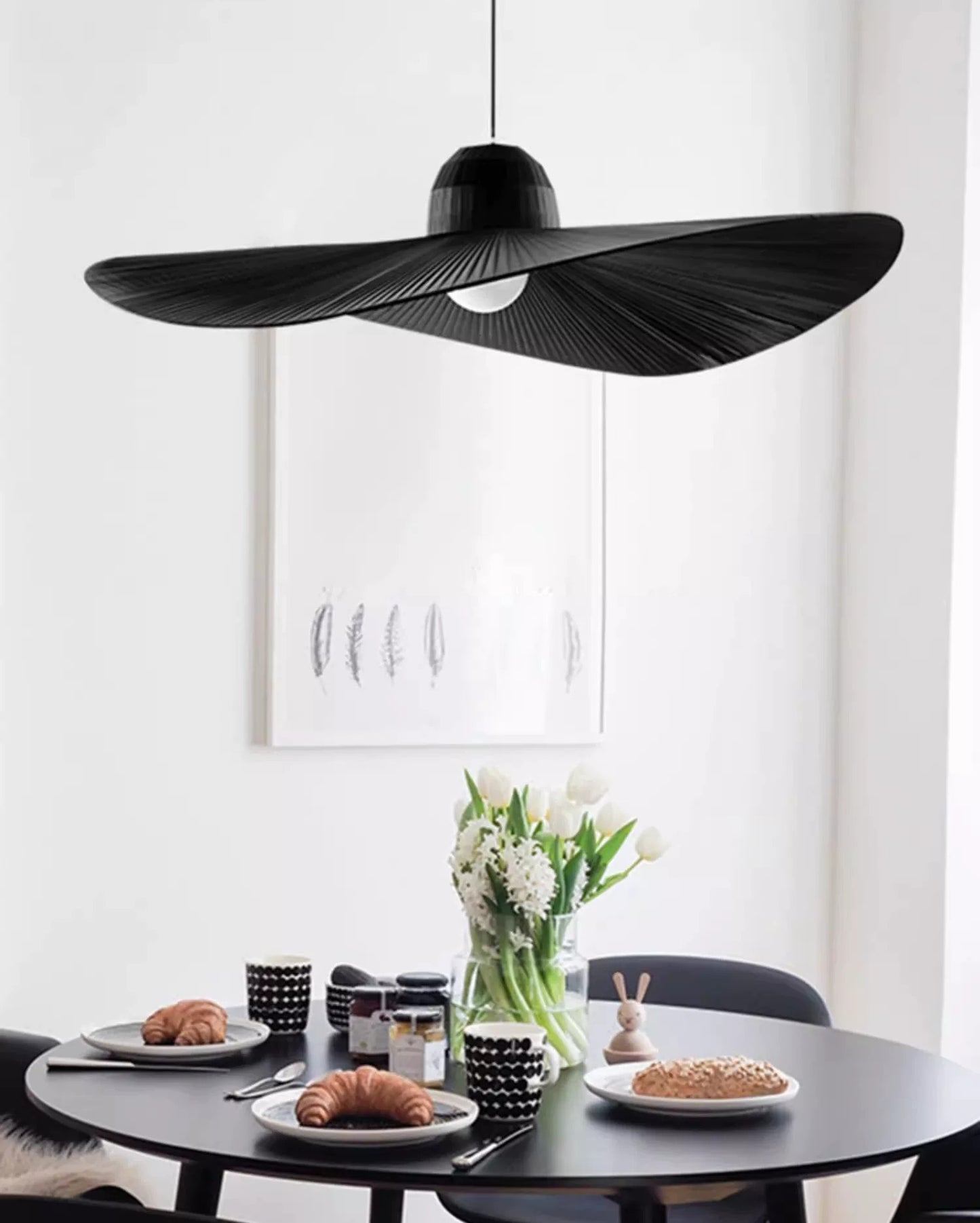 French Straw Hat Fabric Chandelier – Effortless Elegance & Timeless Style