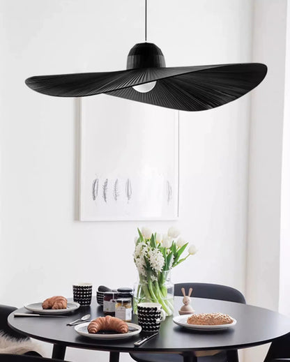 French Straw Hat Fabric Chandelier – Effortless Elegance & Timeless Style