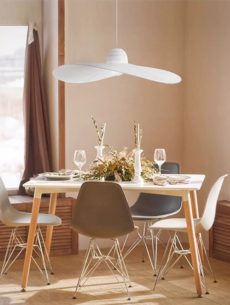 French Straw Hat Fabric Chandelier – Effortless Elegance & Timeless Style
